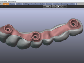 Servicio de Cad Dental: Framework Design/Implant Bar Design